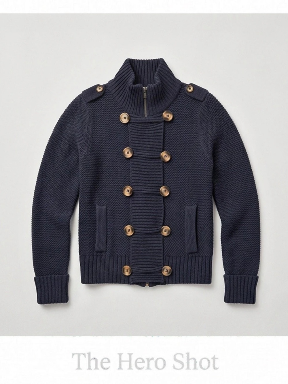 Women’s Navy Zip-Up Sweater